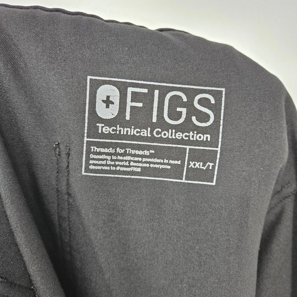 FIGS Scrub Pants Mens XXL Tall Technical Collection‎ Cairo Drawstring Black